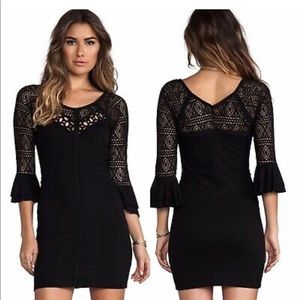 Free People Dress Bodycon Lace Flared Cuff